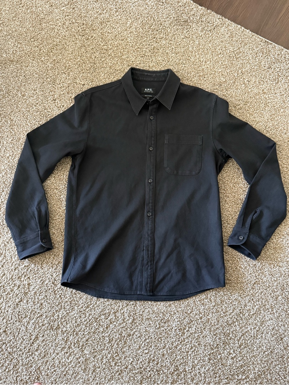 A.P.C. Men's Black Button-Down Shirt